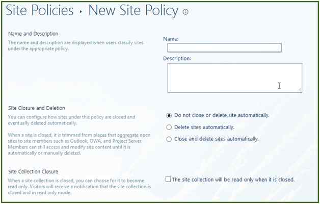 New Site Policy